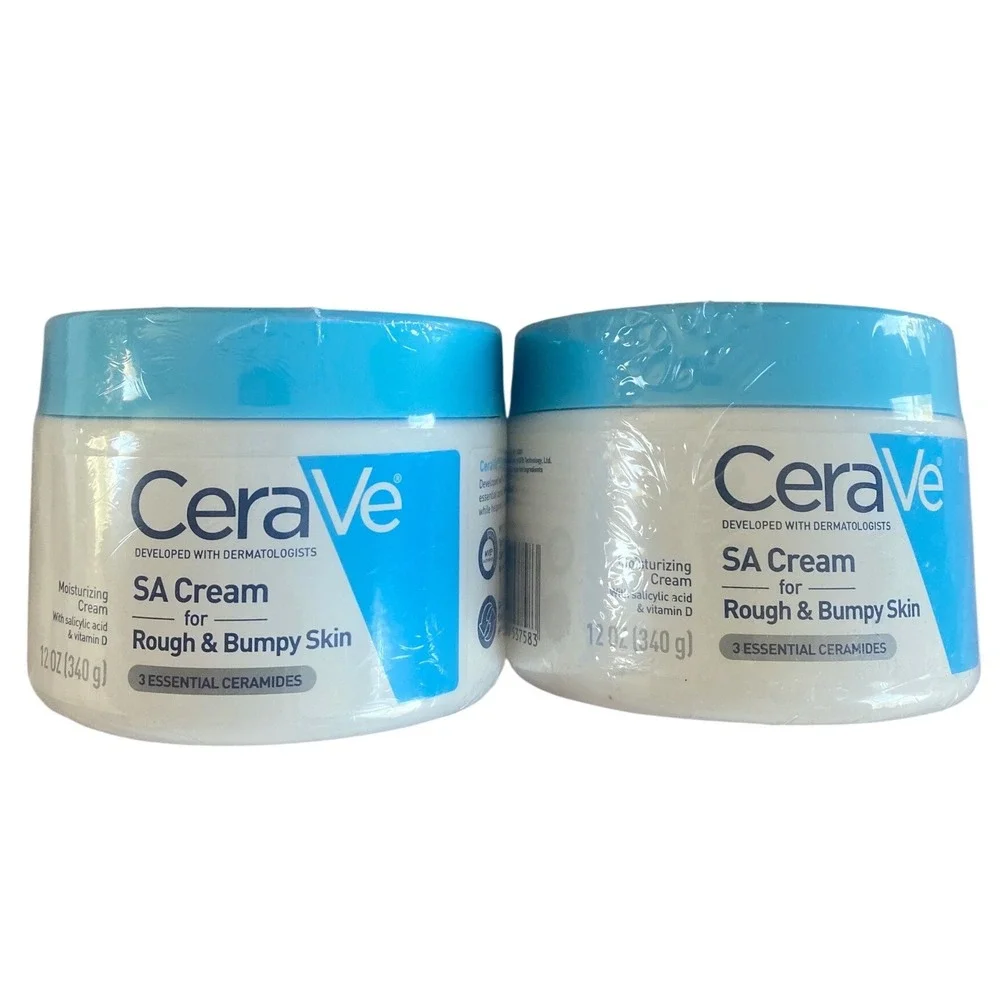 CeraVe SA Cream for Rough & Bumpy Skin 12oz Pack of 2 Salicylic Acid Moisturizer